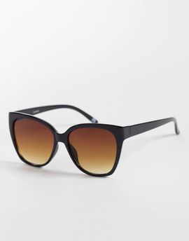 ASOS DESIGN ASOS DESIGN cat eye sunglasses in black with gradient brown lenses