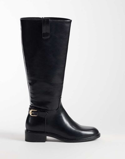 ASOS DESIGN ASOS DESIGN Cecile flat riding knee boots in black