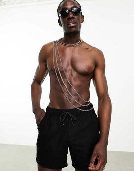 ASOS DESIGN ASOS DESIGN chain body harness with cross body detail in silver tone