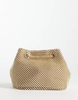 ASOS DESIGN ASOS DESIGN chain mail shoulder bag with chain strap in gold