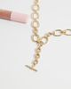 ASOS DESIGN ASOS DESIGN chain t-bar necklace with mixed chain detail in gold tone - 2