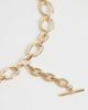 ASOS DESIGN ASOS DESIGN chain t-bar necklace with mixed chain detail in gold tone - 4