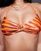 ASOS DESIGN ASOS DESIGN Charlie halter scoop bikini top with ring in orange animal print - 2
