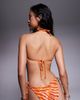 ASOS DESIGN ASOS DESIGN Charlie halter scoop bikini top with ring in orange animal print - 4