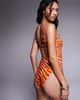 ASOS DESIGN ASOS DESIGN Charlie swimsuit with ring in orange animal print - 4