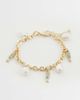ASOS DESIGN ASOS DESIGN charm bracelet with fish and faux pearls in gold tone-Multi - 1