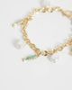 ASOS DESIGN ASOS DESIGN charm bracelet with fish and faux pearls in gold tone-Multi - 2