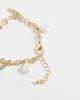 ASOS DESIGN ASOS DESIGN charm bracelet with fish and faux pearls in gold tone-Multi - 3