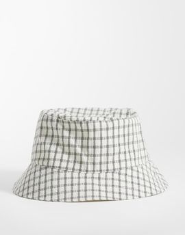 ASOS DESIGN ASOS DESIGN checked seersucker bucket hat in white