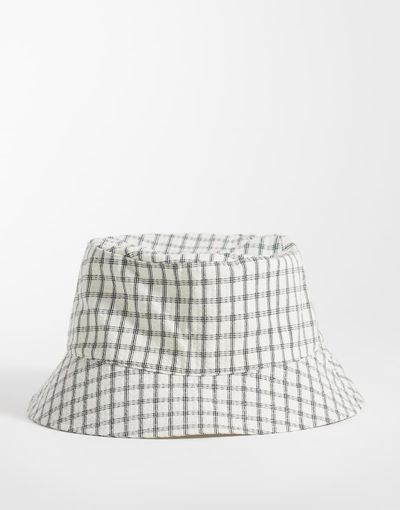 ASOS DESIGN ASOS DESIGN checked seersucker bucket hat in white