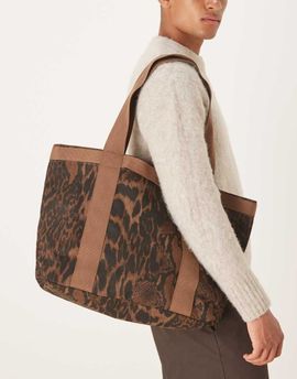 ASOS DESIGN ASOS DESIGN cheetah canvas tote bag in brown