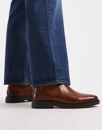 ASOS DESIGN ASOS DESIGN chelsea boots in burnished tan leather-Brown