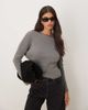 ASOS DESIGN ASOS DESIGN chenille off shoulder sweater in gray - 1