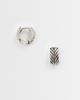 ASOS DESIGN ASOS DESIGN chevron engraved huggie hoop earrings in silver - 1