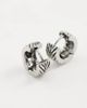 ASOS DESIGN ASOS DESIGN chevron engraved huggie hoop earrings in silver - 3