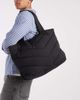 ASOS DESIGN ASOS DESIGN chevron puffer tote bag in black-Navy - 3