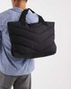 ASOS DESIGN ASOS DESIGN chevron puffer tote bag in black-Navy - 4