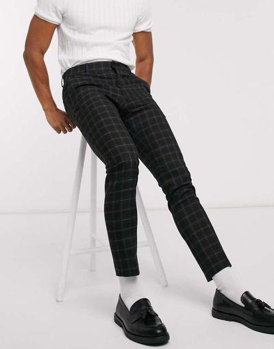 ASOS DESIGN ASOS DESIGN chic super skinny pants in black check