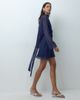 ASOS DESIGN ASOS DESIGN chiffon bias cut mini dress with matching scarf in navy - 1