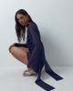 ASOS DESIGN ASOS DESIGN chiffon bias cut mini dress with matching scarf in navy - 2