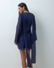 ASOS DESIGN ASOS DESIGN chiffon bias cut mini dress with matching scarf in navy - 4