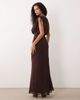 ASOS DESIGN ASOS DESIGN chiffon bubble top maxi dress-Brown - 2