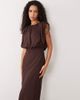 ASOS DESIGN ASOS DESIGN chiffon bubble top maxi dress-Brown - 4