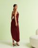 ASOS DESIGN ASOS DESIGN chiffon drape maxi skirt in burgundy - part of a set-Red - 3