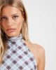 ASOS DESIGN ASOS DESIGN chiffon high halter neck maxi dress in blue plaid - 4