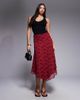 ASOS DESIGN ASOS DESIGN chiffon high low hem midi skirt in lipstick print - part of a set-Red - 1