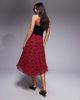 ASOS DESIGN ASOS DESIGN chiffon high low hem midi skirt in lipstick print - part of a set-Red - 2