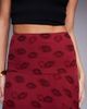 ASOS DESIGN ASOS DESIGN chiffon high low hem midi skirt in lipstick print - part of a set-Red - 3