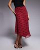 ASOS DESIGN ASOS DESIGN chiffon high low hem midi skirt in lipstick print - part of a set-Red - 4