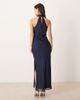 ASOS DESIGN ASOS DESIGN chiffon high neck midi dress in navy - 3