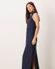 ASOS DESIGN ASOS DESIGN chiffon high neck midi dress in navy - 4