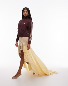 ASOS DESIGN ASOS DESIGN chiffon maxi skirt with ruffles and high-low hem in buttermilk-Yellow
