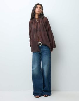 ASOS DESIGN ASOS DESIGN chiffon oversized raglan blouse in chocolate-Brown
