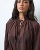 ASOS DESIGN ASOS DESIGN chiffon oversized raglan blouse in chocolate-Brown - 4