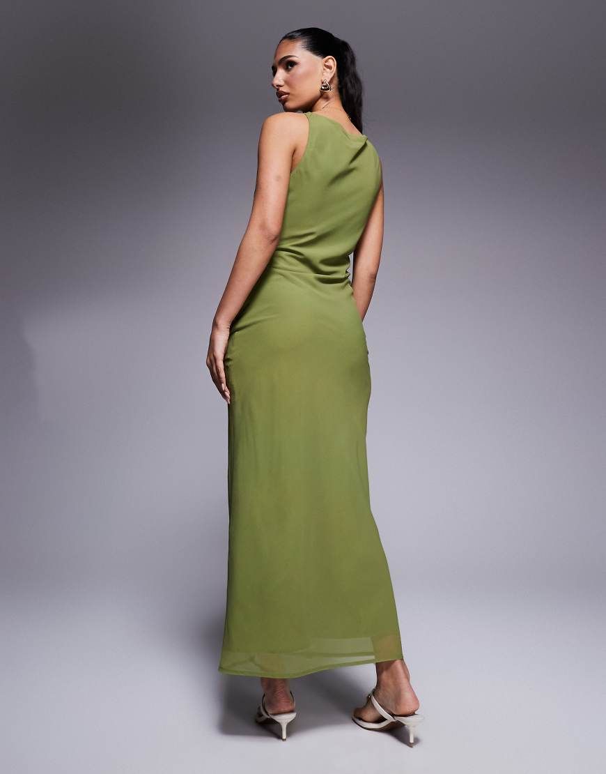 asos green slip dress DESIGN pcd:5707-300300