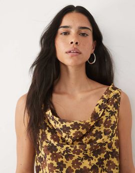 ASOS DESIGN ASOS DESIGN chiffon top set in brown floral-Multi