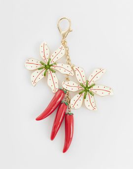 ASOS DESIGN ASOS DESIGN chili and floral bag charm in red