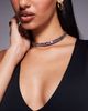 ASOS DESIGN ASOS DESIGN choker necklace with faux purple sparkly crystal detailing in gold tone-Multi - 1