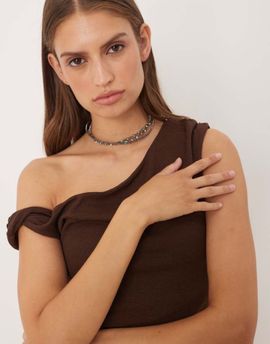 ASOS DESIGN ASOS DESIGN choker necklace with triple row of faux crystals-Silver