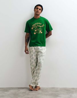 ASOS DESIGN ASOS DESIGN Christmas pyjama set with Rudolph graphic in green