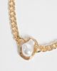 ASOS DESIGN ASOS DESIGN chunky chain necklace with faux pearl stone set in gold tone - 2