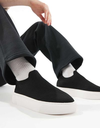 ASOS DESIGN ASOS DESIGN chunky knit sneakers-Black