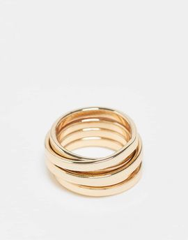 ASOS DESIGN ASOS DESIGN chunky multirow wrap ring in gold