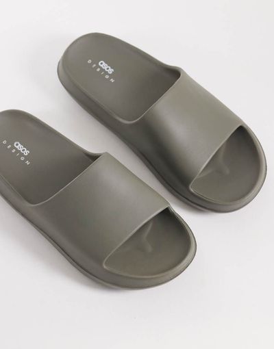 ASOS DESIGN ASOS DESIGN chunky slides in green