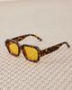 ASOS DESIGN ASOS DESIGN chunky square sunglasses in tort with yellow lens-Brown - 2