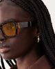 ASOS DESIGN ASOS DESIGN chunky square sunglasses in tort with yellow lens-Brown - 3